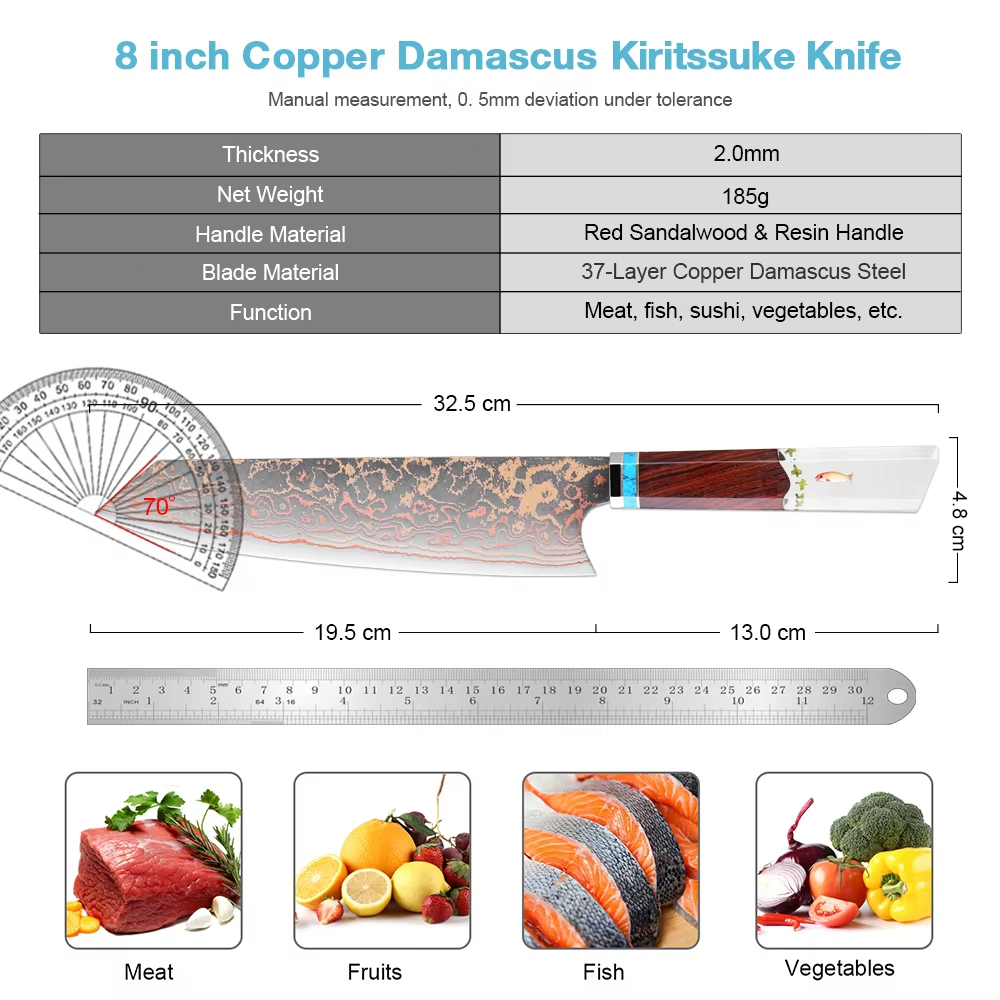 Cuchillo de Chef Kiritsuke, 8  - Home Cooking Chef reseña y precio